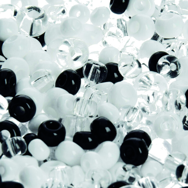 Indianerperlenmix Ton in Ton opak / transparent sortiert 100 g