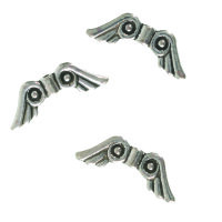 Fl&uuml;gel Perle Metall  silber
