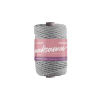 Makramee-Garn hellgrau 4mm geflochten 50m Hellgrau