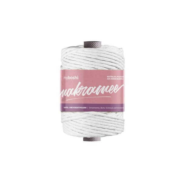 Makramee-Garn wei&szlig; 4mm gezwirnt 50m Wei&szlig;