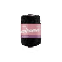 Makramee-Garn schwarz 4mm gezwirnt 50m Schwarz