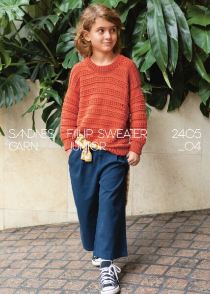 Sandnes Garn Einzelanleitung 2405 Nr. 4 - Fillip sweater junior - Englisch