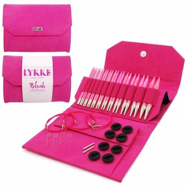 LYKKE Nadelset austauschbare Nadelspitzen Fuchsia 3,5 - 12 mm 13 cm