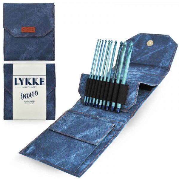 LYKKE Nadelset H&auml;kelnadeln Indigo 3,50 mm-9,00 mm 15 cm