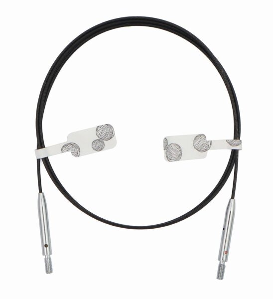 Seil f&uuml;r Nadelspitzen Thin & Flex Seil Swivel schwarz drehbar 20 cm ergibt 40 cm