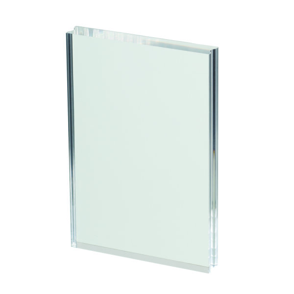 Acrylblock, mit Griffmulde, transparent