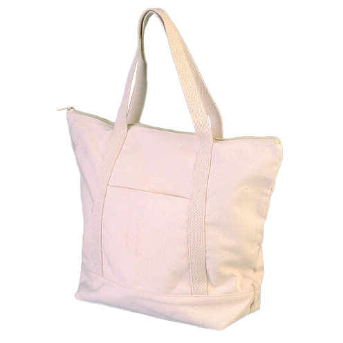 Baumwollartikel, Tasche mit Reissverschlu&szlig;, natur, Baumwolle 350 g/m&sup2;