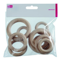 Buchenholzringe, Set, roh, 4x &oslash; 40/ 4x &oslash;...
