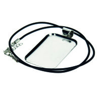 Collier, rechteckig, Schmuckband, silberfarbig