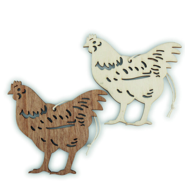H&auml;nger Holz, Huhn, natur braun, 2-fach sortiert