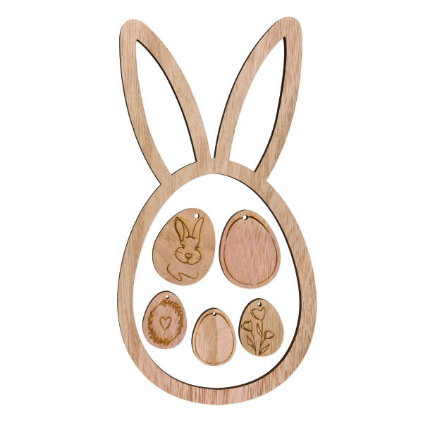 Holzdeko, Ostern, natur, 6 - teilig