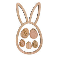 Holzdeko, Ostern, natur, 6 - teilig