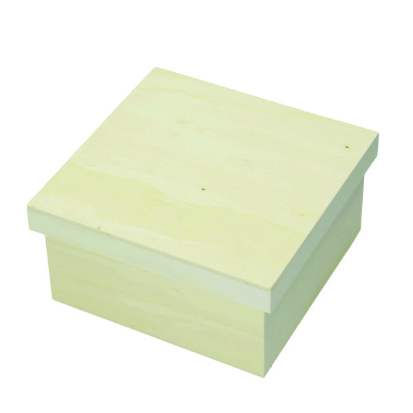Holzkiste quadratisch roh