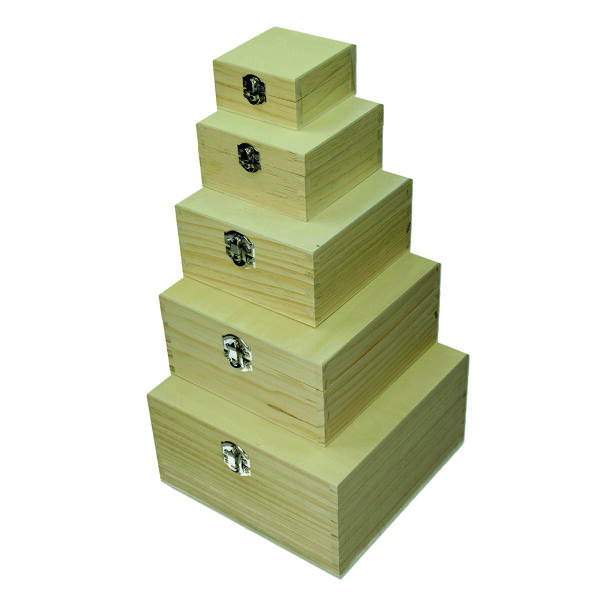 Holzkiste Set  roh 5 - teilig